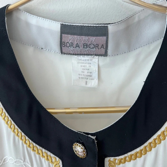 Bora Bora Vintage blouse white button down holiday New Year’s Eve - Picture 3 of 11
